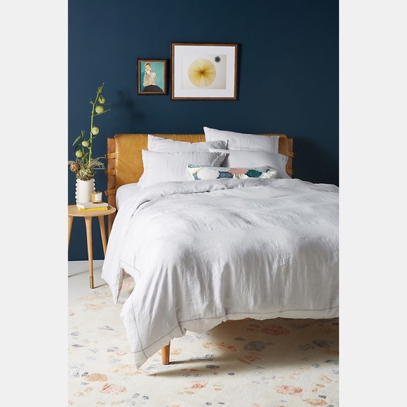 Anthropologie Other - Anthropologie Stitched Linen Duvet Cover